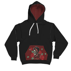 Custom design day of the dead hoodie - Riri Marie    AOP Contrast Hoodie wc-fulfillment Riri Marie 