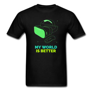 My world is better Men's T-Shirt gamer tee - black