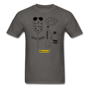 Wasted Men's T-Shirt gamer tee - charcoal