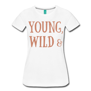 young and wild pink and white Women’s Premium T-Shirt - Riri Marie    Women’s Premium T-Shirt SPOD Riri Marie 