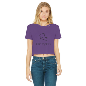 Riri Marie Classic Women's Cropped Raw Edge T-Shirt - Riri Marie Purple / Female / S Purple Female Apparel alloverprint.it Riri Marie 