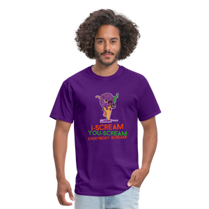 Men's T-Shirt I scream ice cream tee - purple