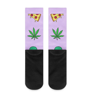 Alien Pizza Weed - Crew Socks