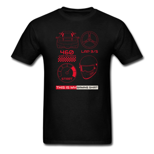Gaming shirt Men's T-Shirt race car tee - black