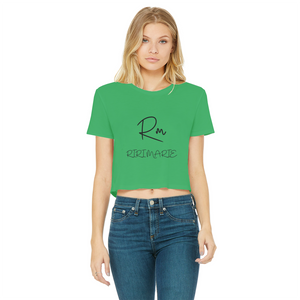 Riri Marie Classic Women's Cropped Raw Edge T-Shirt - Riri Marie Irish Green / Female / S Irish Green Female Apparel alloverprint.it Riri Marie 