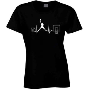 Mj basketball heart beats T-shirt - Riri Marie Ladies / Black / Small Ladies Black T-Shirt Tshirtgang Riri Marie 
