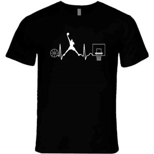 Mj basketball heart beats T-shirt - Riri Marie Premium / Black / Small Premium Black T-Shirt Tshirtgang Riri Marie 