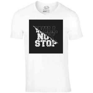 Will Not Stop T Shirt - Riri Marie V-Neck / White / Small V-Neck White T-Shirt Tshirtgang Riri Marie 