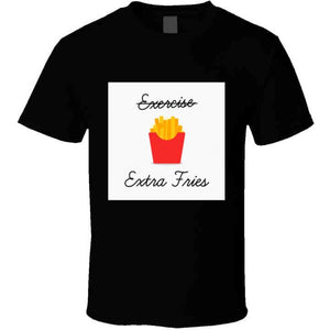 Men’s premium T-shirt excerise extra fries - Riri Marie Classic / Black / Small Classic Black T-Shirt Tshirtgang Riri Marie 