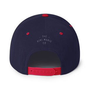 Embroidered adjustable classic fit Snapback Hat flat brim - Riri Marie     Riri Marie  Riri Marie 