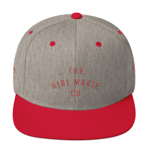 Snapback Hat classic fit adjustable snap - Riri Marie Heather Grey/ Red Heather Grey/ Red  hat Riri Marie  Riri Marie 