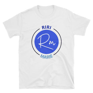 multi-pattern/ Short-Sleeve/ Unisex/ T-Shirt/ white shirt/ blue design/ great gift / - Riri Marie S S   Riri Marie  Riri Marie 