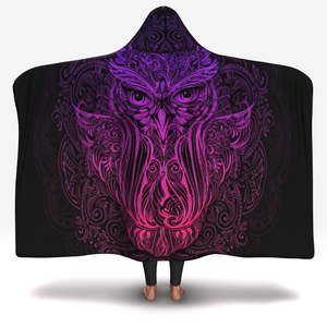 bright color purple owl hood blanket great gift ideal - Riri Marie    Hooded Blanket Subliminator Riri Marie 