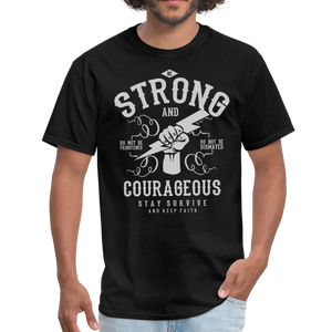 Black and grey men’s T-shirt strong - black