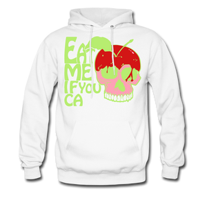eat me if you can hoodie pullover sweater skull cherry - white