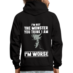 Men's Hoodie im not the monster black pullover sweater - black