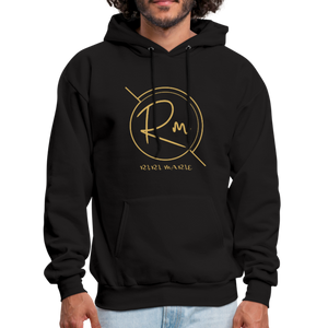 black and gold Men's Hoodie pullover sweater - black